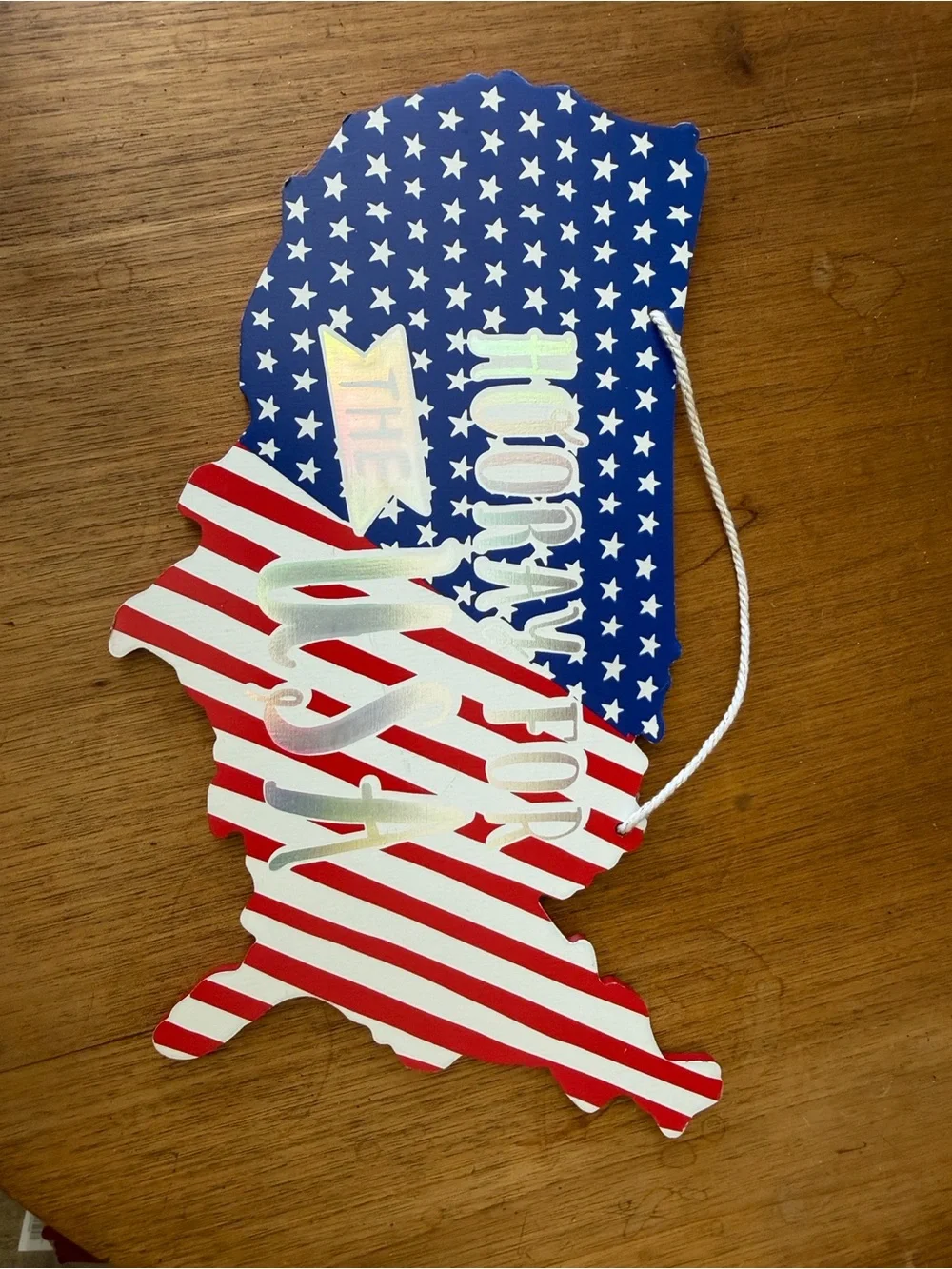 Target Patriotic USA Map Hanging Sign in Red, White & Blue